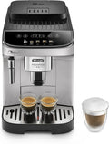 De’Longhi Magnifica Evo Kaffeevollautomat mit Milchaufschäumer, 4 Getränke auf Knopfdruck, Silber