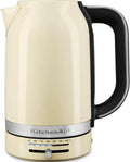 KitchenAid Elektrischer Wasserkocher 1,7L mit einstellbarer Temperatur und Kalkfilter, 2400W (Crème)